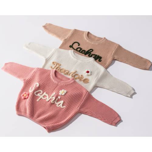 Personalized Baby Name On The Fancy Jumper,Custom Children Sweatshirt For Birthday Day Gift,Knit Sweater For Toddlers,Customized Baby Gift