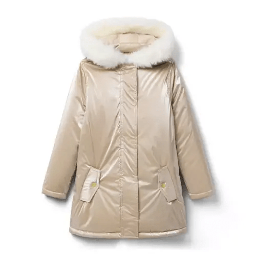 The Metallic Puffer Coat, Gold - size 6-12M
