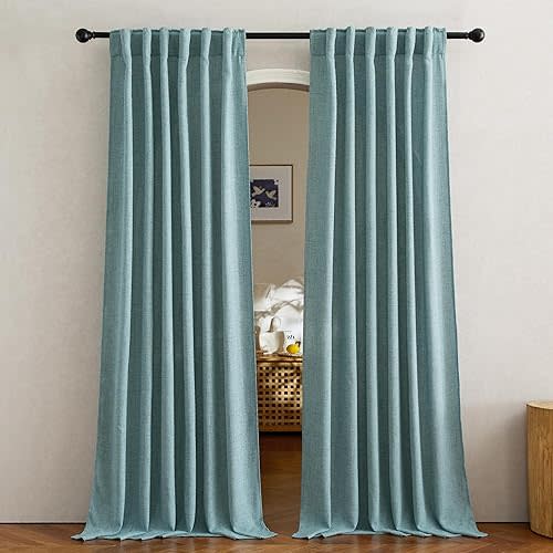 NICETOWN Semi Sheer Bedroom Curtains 84 inches Long