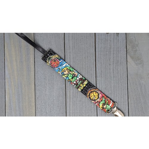 Legend of Zelda Pacifier Clip / Stained Glass Link Binky - Etsy