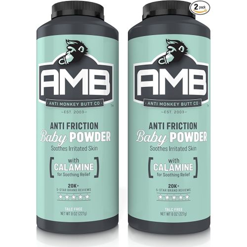 Anti Monkey Butt Baby Powder, Cornstarch Baby Powder Prevents Diaper Rash, Talc-Free Hypoallergenic Formula with Calamine, Anti Chafing and Anti Itch, HSA/FSA Approved, 8 oz (Pack of 2)