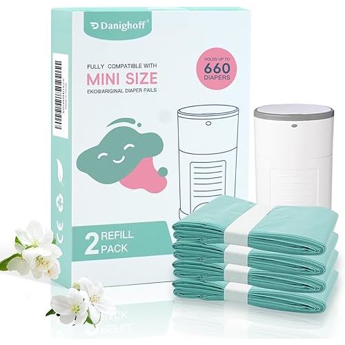 Diaper Pail Refills Compatible with DEKOR MINI, 30% Extra Thick, Leak-Proof, Durable, Holds Up to 660 Diapers, Easy to Use for Baby’s Diaper Disposal