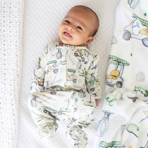 Country Club Cuties Zipper Footie | Blue