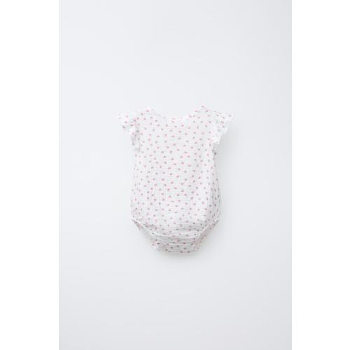 TEXTURED FLORAL BODYSUIT - Oyster-white | ZARA United States