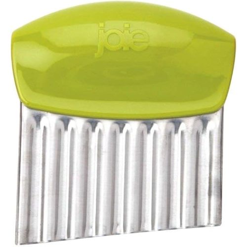 Joie Crinkle Cutter Knife, Wavy Slicer for Potatoes, Vegetables and Fruits, Great for Kids First Cutting Tool, Fun Kitchen Gadget, Stainless Steel, BPA-Free, Colors May Vary