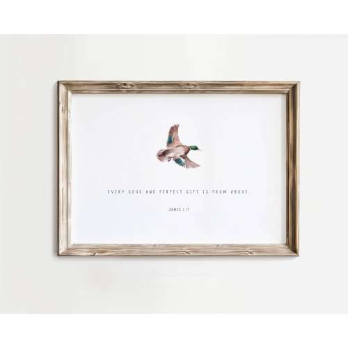 Duck bible verse print, Woodland nursery, Mallard hunting, baby shower art, Outdoor decor, Minimalist, Christian gifts, DIGITAL DOWNLOAD
