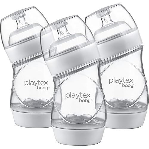 Playtex Baby VentAire Complete Tummy Comfort Baby Bottles, Anti-Colic & Anti-Reflux, Clear, 6 Oz, 3 Count