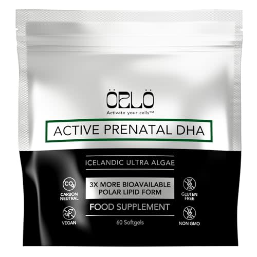 Orlo PRENATAL DHA - Prenatal DHA Omega 3 Supplement - Triple Strength Omega3s - Vegan DHA & EPA - Algae Omega-3 Oil - Supports Brain Development During Pregnancy & Lactation (60 Mini Softgels)
