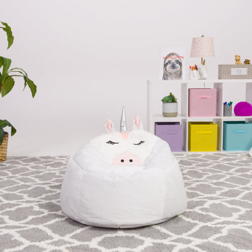 Posh Creations Animal Bean Bag Chair Structured Comfy, Cozy and Soft Filled Kid Bean Bag Lounger Seat for Gaming, Reading and Watching TV, for Children, Multiple Faux Fur Animal Chair Designs & Reviews | Wayfair