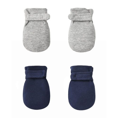 Newborn Baby No Scratch Mittens Stay On, 100% Cotton Breathable, Adjustable Infant Gloves for Baby Boys Girls Mittens