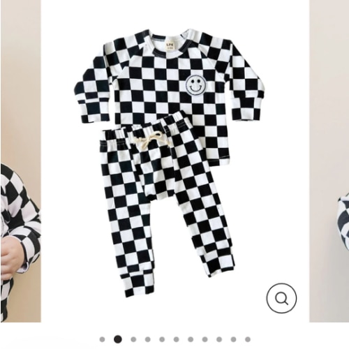 Checkered Smiley Lounge Set | Black