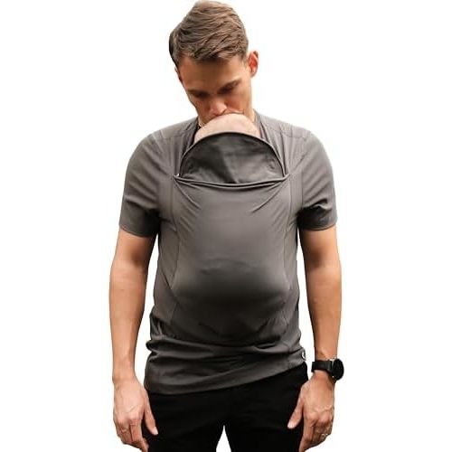 Lalabu The Dad Shirt | Hands-Free Baby Carrier for Dad with Kangaroo Pouch | Engineered for Bonding, Safety, & Comfort for Newborns Up to 15 Lbs. | CPSC Compliant