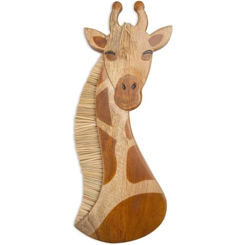 Crane Baby Safari Nursery and Toddler Room Décor, Wooden Animal Wall Décor for Boys and Girls, Giraffe, 21" x 8"