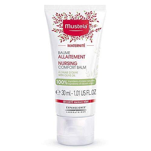 Mustela Maternity Nursing Comfort Balm - Natural Pregnancy Skincare Nipple Cream for Breastfeeding with Olive Oil - Vegan & Fragrance Free - 1.01 fl. oz.