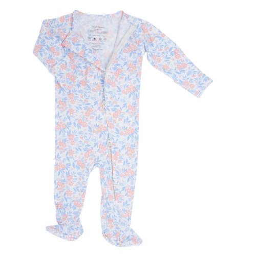 Zipper Footie - Vintage Flower Pink – Manymoons