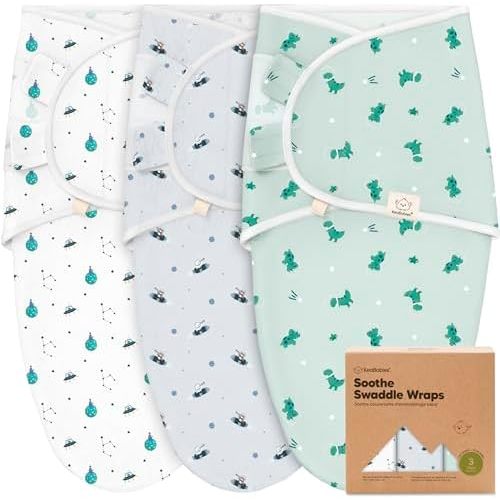 KeaBabies 3-Pack Organic Baby Swaddle Sleep Sacks - Newborn Swaddle Sack, Ergonomic Baby Swaddles 0-3 Months