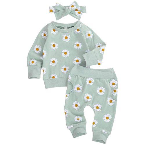 Newborn Infant Baby Girl Clothes Set Long Sleeve Sweatshirts Tops Pants Outfits Clothing Gifts 3 6 9 12 18 24 Months - Green - 18-24 Months