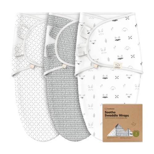 GOTS Certified, 100% Organic Cotton Soothe Swaddle Wraps, Set of 3