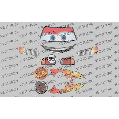 Coches Rayo McQueen Vector Digital Calcomanías Clipart Eps Jpg Png Pdf