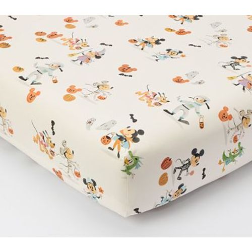 Organic Disney Mickey Mouse Halloween Crib Fitted Sheet , Orange Multi