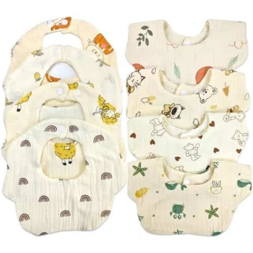 Muslin Baby Bibs for Drooling and Teething Newborn Drool Bibs for Baby Girl Boy