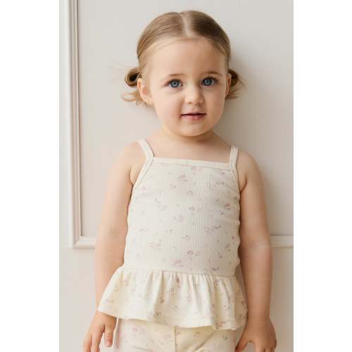 Organic Cotton Fine Rib Lillian Top - Caroline Egret