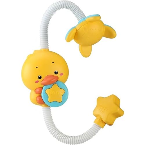 Baby Bath Shower Head,Electric Duck Bath Shower Toy, Baby Bath Toy with Soft Hose &Adjustable Sprinkler, Fun Water Play for Toddlers, Infant Shower Gift for Boys &Girls