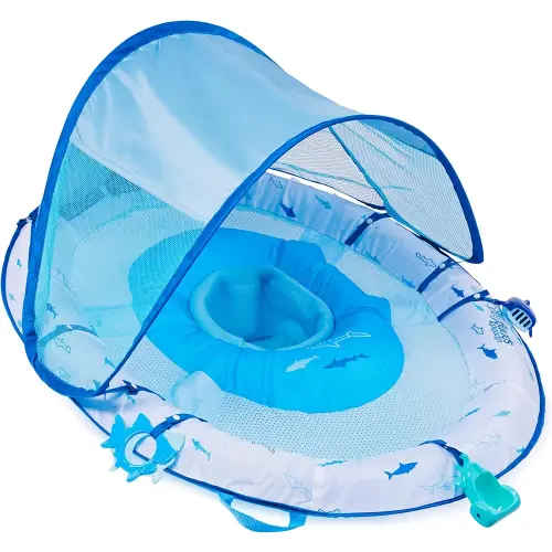 Swimways Ultra Baby Spring Float, Premium Inflatable Baby Pool Float with Sun Canopy, Fast Inflation & Carry Bag (9-24 Months), Mermaid Toys for Kids