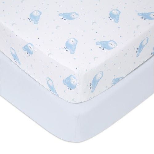 essentials cotton poplin crib sheets 2 pack
