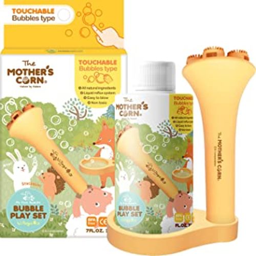 Kids Bubble Blower Wand Set – Bubbles Kit with Wand, Solution, & Tray – Gifts, Toys, & Party Favors by Mother’s Corn