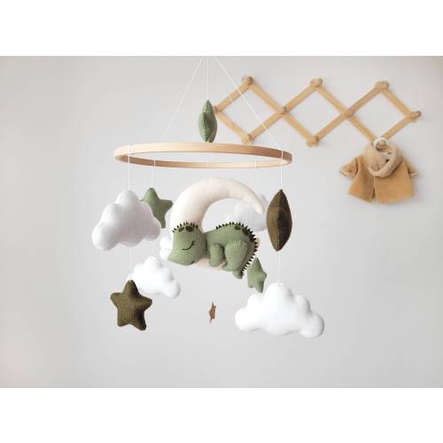 minimalist baby mobile, dinosaur baby mobile, dino nursery decor
