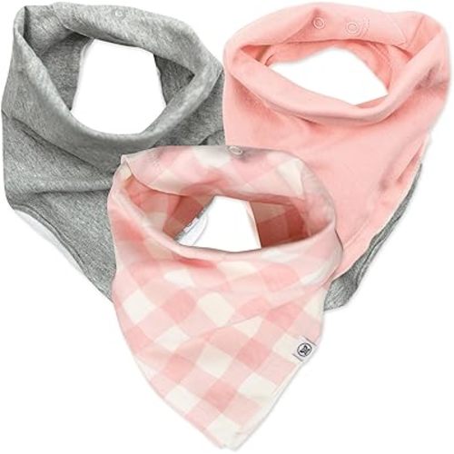 HonestBaby Multipack Reversible Bandana Drool Bibs Burpcloths Adjustable Snaps 100% Organic Cotton (Legacy)