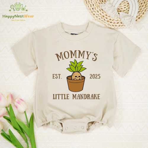 Little Mandrake Baby Romper, Magic Wizard Baby Bodysuit, Potterhead Toddler Outfit, Halloween Baby Shower Gift, Cute Witchy Plant Bodysuit