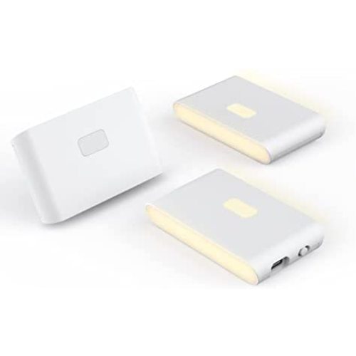 WYZE Rechargeable Night Lights with Dusk to Dawn & Motion Sensors, Warm & Soft White Step Lights for Bathroom ,Hallway, Bedroom, Kids Room, Kitchen, Stairway, 3 Pack