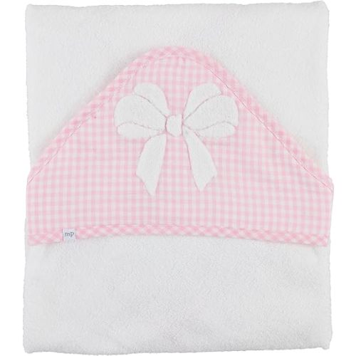 Mud Pie Children's Solid Pink Bow Hooded Towel