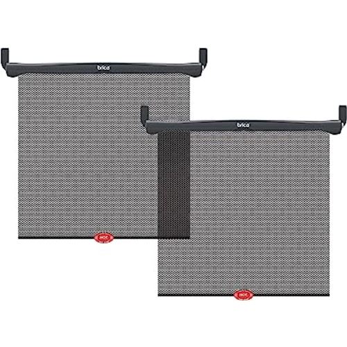 Munchkin® Brica® Sun Safety™ Car Window Roller Shade with White Hot® Heat Alert, 2 Pack, Black