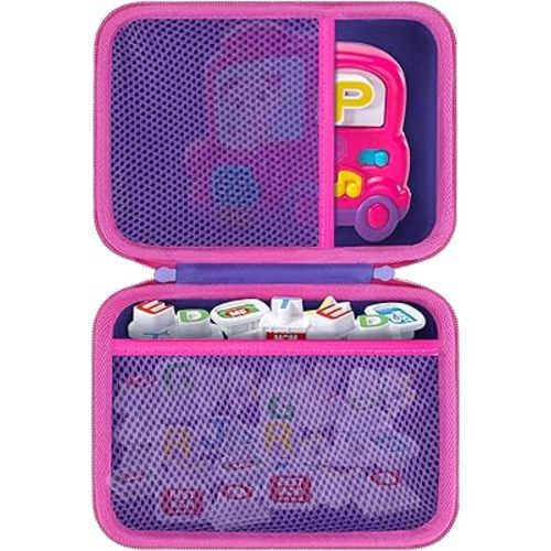 Storage Case Compatible with LeapFrog Fridge Phonics Magnetic Letter Set (Purple+Pink Case)