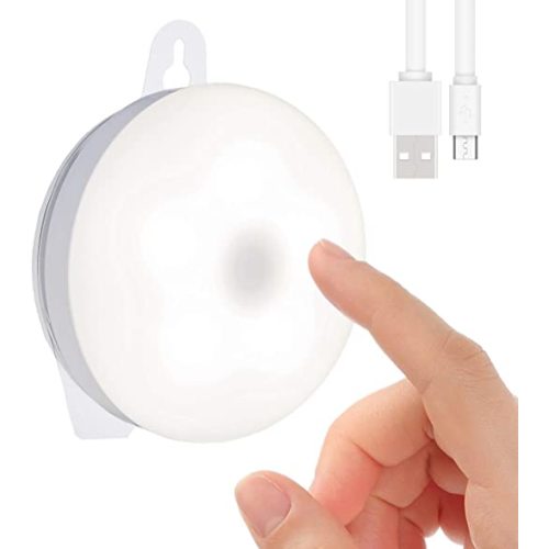Rechargeable Touch Light, DIY Stick Anywhere Led Night Light Touch Lamp Tap Light (Touch Sensor Switch, Stepless Dimmer, Last Setting Memory, Built-in Battery Powered, Warm White Light)