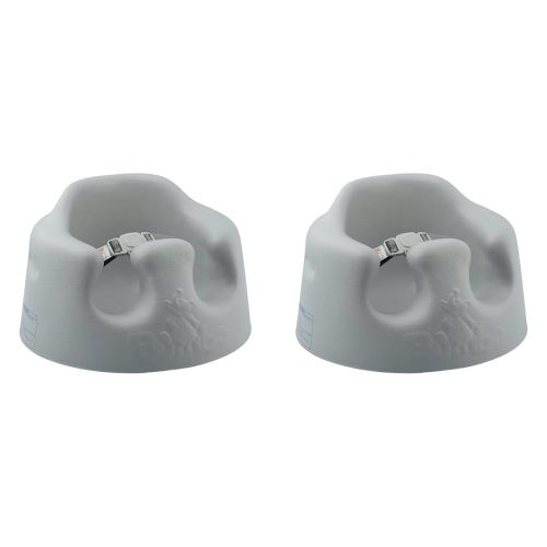 Bumbo 2-Pack Baby Floor Seat, Soft and Supportive Booster Chair with 3-Point Harness, Gray