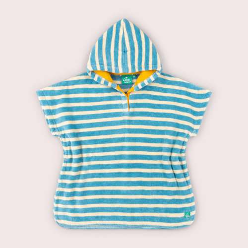 Blue Striped Babies Hooded Beach Poncho