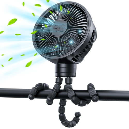 GUSGU 11-inch 3-Speed Portable/Foldable Clip-on Hand Held Fan