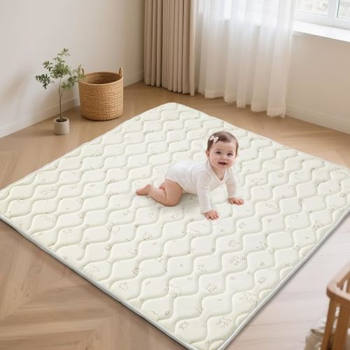 Fortella Extra Thick Baby Play Mat for 50-in Playpen, 47x47 in, Beige