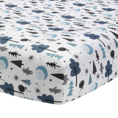 Disney Baby Forever Pooh White/Blue Bear Fitted Crib Sheet
– Lambs & Ivy