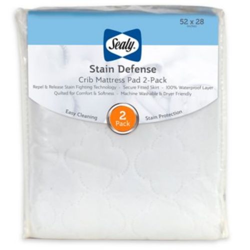 Sealy® Stain Defense Mattress Pad Covers (2-Pack) - WHITE - CRIB