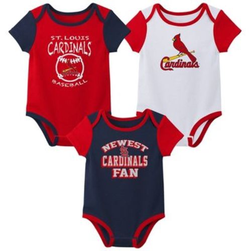 Mlb St. Louis Cardinals Infant Boys' 3pk Bodysuit - 0-3m