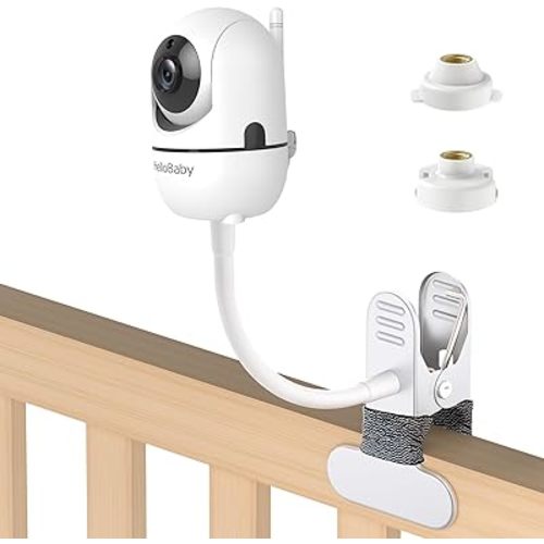 Baby Monitor Mount Compatible with HelloBaby for HB6550/ HB6560/ HB65/ HB6351/ HB40/ HB6339/ HB6336, ANMEATE SM935E Monitor, Adjustable Baby Monitor Stand Flexible Clip Clamp Mount No Drilling