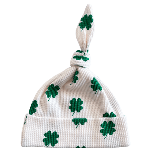 Organic Waffle Knot Beanie, Clover