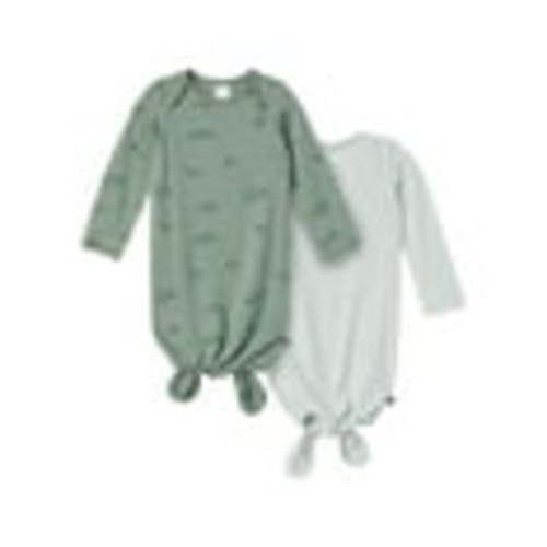 Modern Moments by Gerber Baby Neutral Knotted Gown With Mittens, 2-Pack, Newborn - 0/3 Months