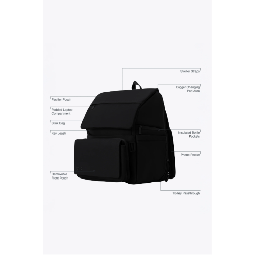 BÉIS 'The Ultimate Diaper Backpack' in Black - Best Backpack Diaper Bag in Black