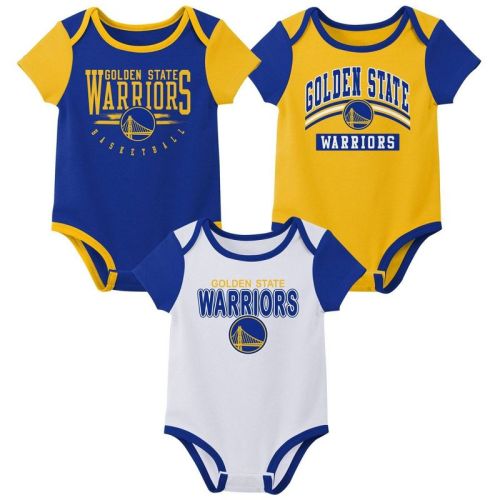 NBA State Warriors Boys' 3pk Bodysuit Set - 6-9M